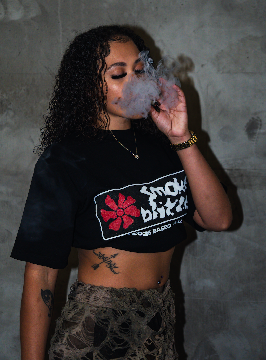 Smoke Blitzed Tee (Red)